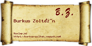 Burkus Zoltán névjegykártya