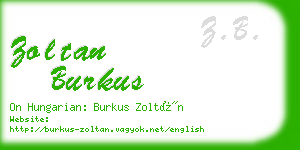 zoltan burkus business card